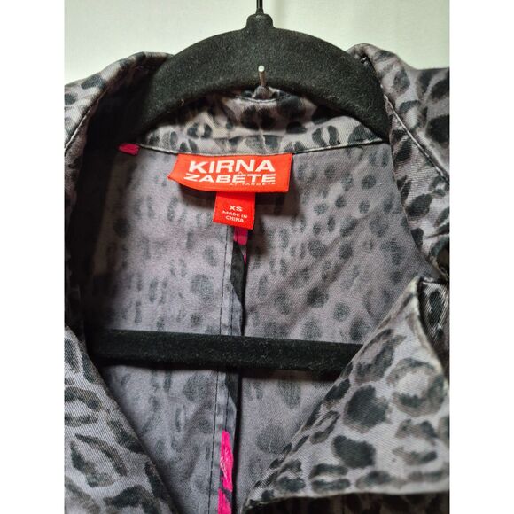 Kirna Zabete Leopard Print Jacket/Coat Women's XS - Picture 2 of 3